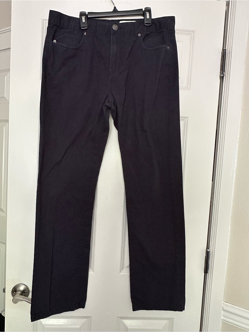 Men's Black Classic Straight-Leg Pants